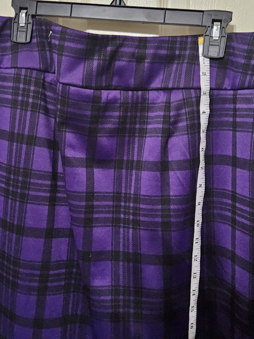NWOT Ashley Stewart Purple & Black Plaid Pencil Skirt - Picture 3 of 8